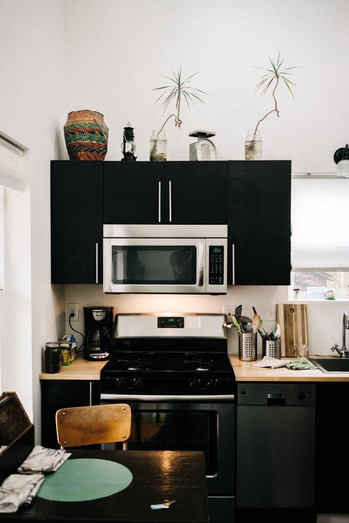 dark kitchen interior design